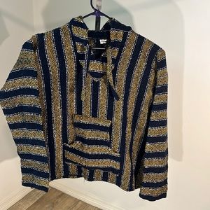 Artesanías FR Inc Poncho hoodie Sweater Men’s/Women’s, kangaroo pockets